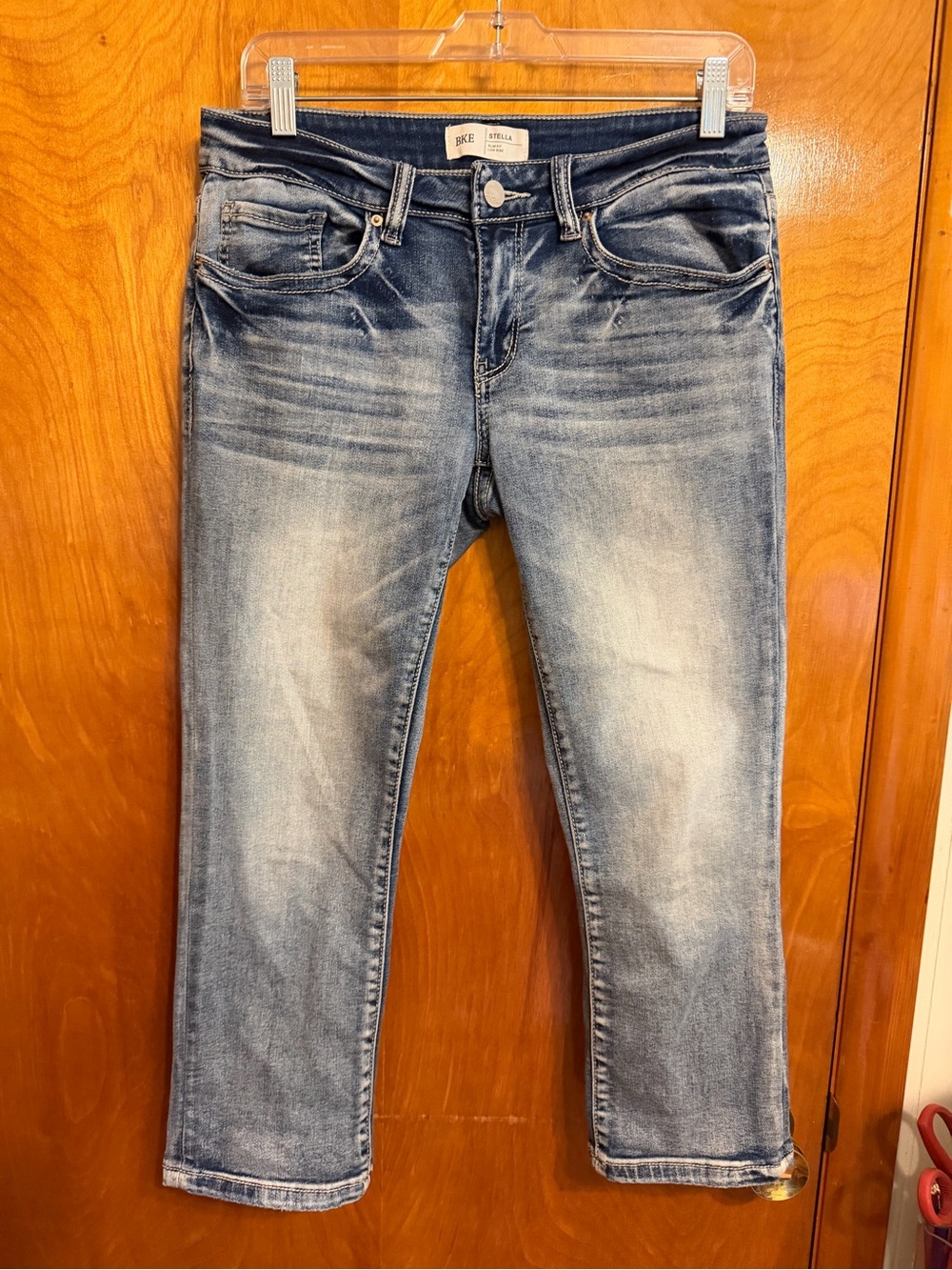 BKE Denim Low-Rise Slim Straight Stretch 5-Pocket Medium Wash Blue Jeans 28